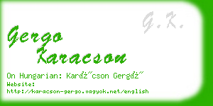gergo karacson business card